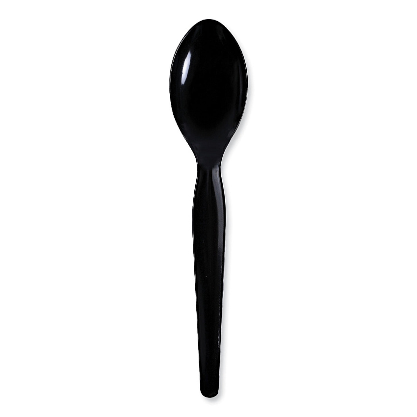 Boardwalk&reg; Heavyweight Wrapped Cutlery, Teaspoon, Black, 1000 Pcs (BWKTSHWPSBIW)
