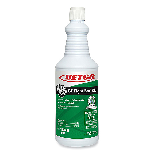 Betco GE Fight Bac RTU Disinfectant, Fresh Scent, 32 oz Bottle, 12/Carton (3901200)