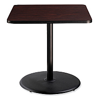 NPS Cafe Table, 36w x 36d x 36h, Square Top/Round Base, Mahogany Top, Black Base (CT33636RC1MY)