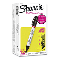 Sharpie Permanent Paint Marker, Medium Bullet Tip, Black, Dozen (2107615)
