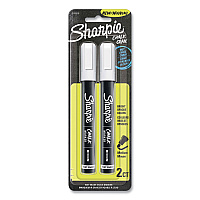 Sharpie Wet-Erase Chalk Marker, Medium Bullet Tip, White, 2/Pack (2103010)