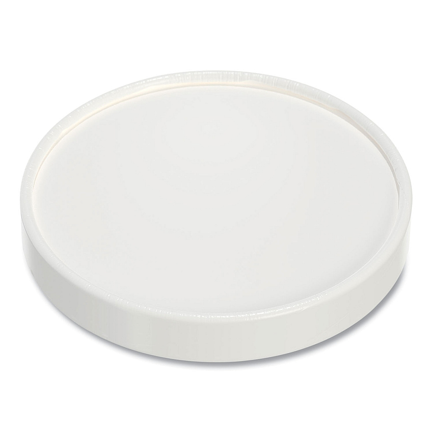 Flexstyle Double Sided Poly (dsp) Paper Lid, For 32 Oz Food Containers, 4.6" Diameter X 0.7"h, White, 500/carton
