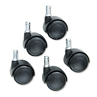 Safco TaskMaster Hard Floor Casters, Grip Ring Stem, 2" Wheel, Black, 5/Set (5132)