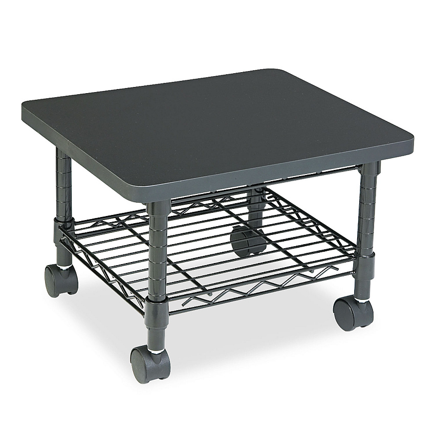 Safco Underdesk Printer/Fax Stand, Engineered Wood, 2 Shelves, 19" x 16" x 13.5", Black (5206BL)