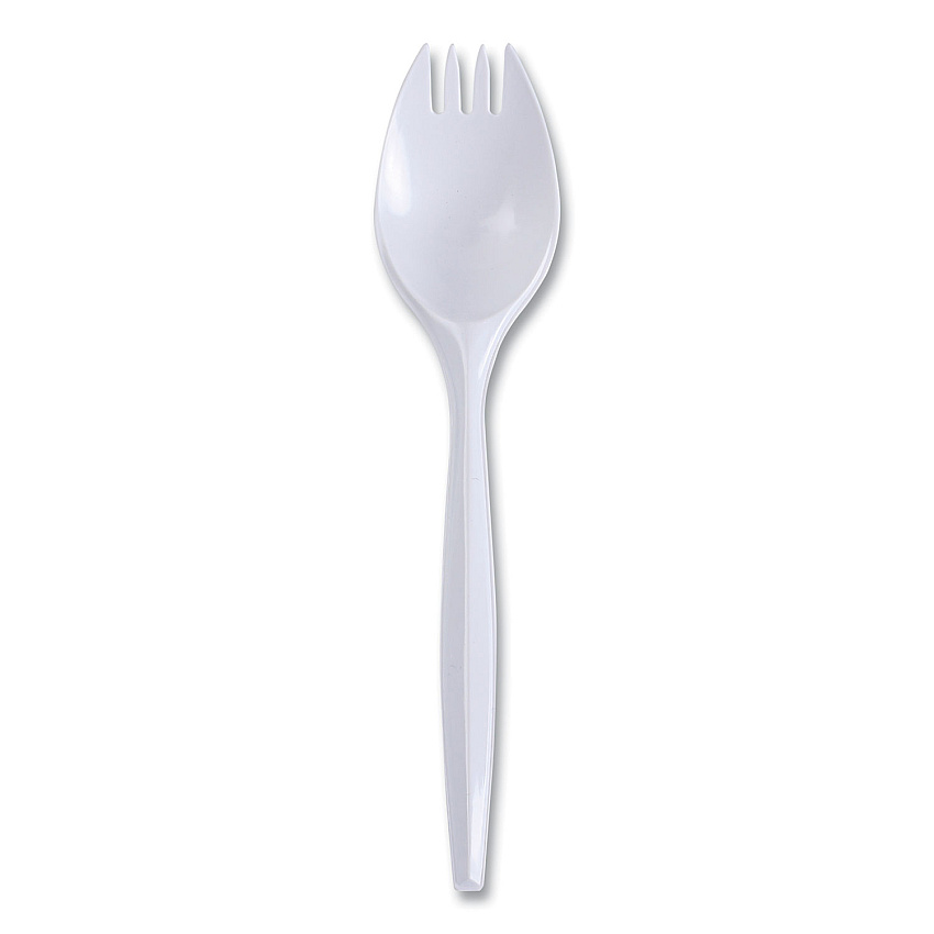 Boardwalk&reg; Mediumweight Wrapped PP Cutlery, Spork, 1000 Sporks (BWKSPRKMWPPWIW)