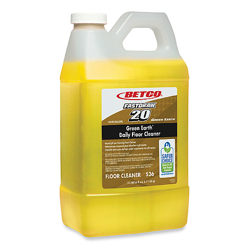 Betco Green Earth Daily Floor Cleaner, 2 L Bottle, Unscented, 4/Carton (5364700)