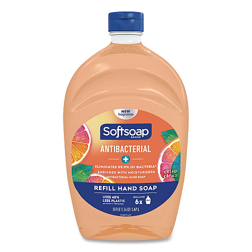 Softsoap Antibacterial Liquid Hand Soap Refill, Fresh Scent, Orange, 50 oz (46325EA)