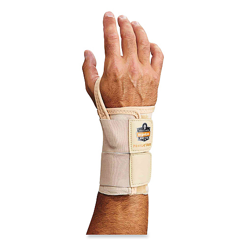 ergodyne ProFlex 4010 Double Strap Wrist Support, Large, Fits Right Hand, Tan (70126)