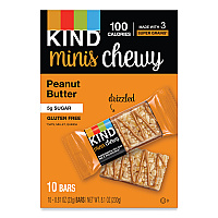 KIND Minis Chewy, Peanut Butter, 0.81 oz 10/Pack (27895)