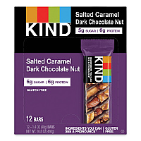 KIND Nuts and Spices Bar, Salted Caramel and Dark Chocolate Nut, 1.4 oz, 12/Pack (26961)