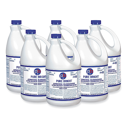 Pure Bright Liquid Germicidal Bleach, 1 gal Bottle, 6/Carton (BLEACH6)