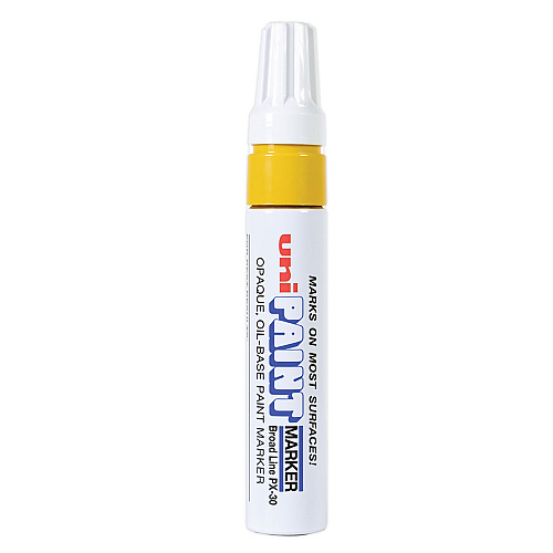 uni Paint Permanent Marker, Broad Chisel Tip, Yellow (63735)