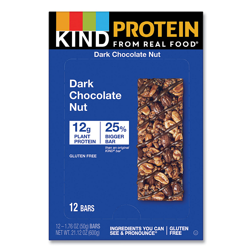 KIND Protein Bars, Double Dark Chocolate, 1.76 oz, 12/Pack (26036)