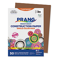 Prang SunWorks Construction Paper, 58 lb Text Weight, 9 x 12, Brown, 50/Pack (6703)