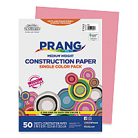 Prang SunWorks Construction Paper, 50 lb Text Weight, 9 x 12, Pink, 50/Pack (7003)