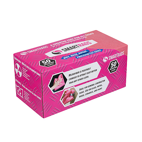 Smart Rags Microfiber Cloths 12x12 Pink, Case Of 400 (M950P)