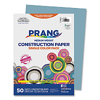 Prang SunWorks Construction Paper, 50 lb Text Weight, 9 x 12, Sky Blue, 50/Pack (7603)