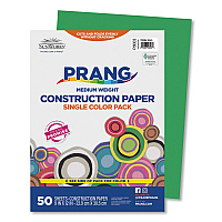 Prang SunWorks Construction Paper, 50 lb Text Weight, 9 x 12, Holiday Green, 50/Pack (8003)