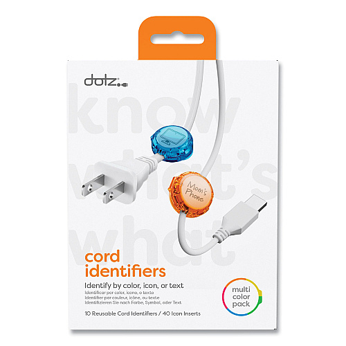 Dotz Cord ID, (10) Multi-Colored Identifiers, (40) Punch Out Icons (21211)
