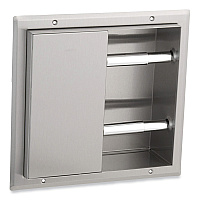 Bobrick Partition-Mounted Multi-Roll Toilet Tissue Dispenser, 13.25 x 4 x 12.56, Stainless Steel (386)