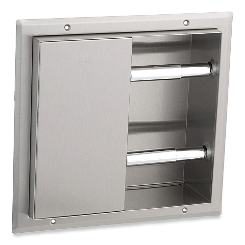 Bobrick Partition-Mounted Multi-Roll Toilet Tissue Dispenser, 13.25 x 4 x 12.56, Stainless Steel (386)