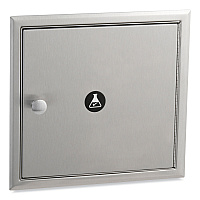 Recessed Specimen Pass-thru Cabinet, 12.75w X 6d X 12.06h, Stainless Steel/black