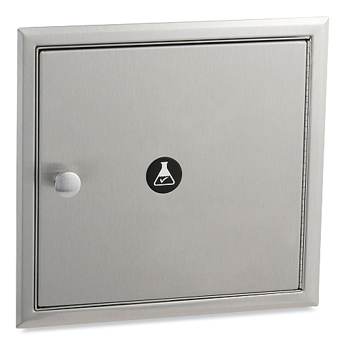 Recessed Specimen Pass-thru Cabinet, 12.75w X 6d X 12.06h, Stainless Steel/black