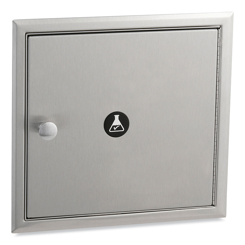 Recessed Specimen Pass-thru Cabinet, 12.75w X 6d X 12.06h, Stainless Steel/black