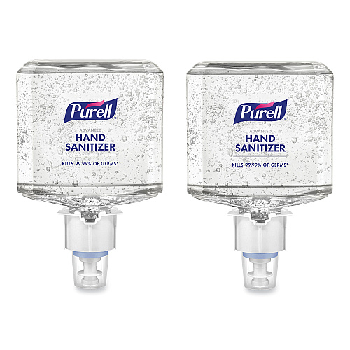 PURELL Advanced Hand Sanitizer Gel Refill, 1,200 mL, Clean Scent, For ES6 Dispensers, 2/Carton (646302)