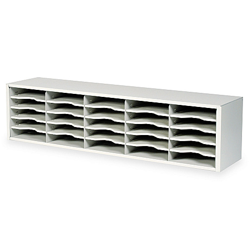 Safco E-Z Sort Steel Mail Sorter Module, 25 Compartments, 57.5 x 13 x 14.25, Light Gray (7751GR)