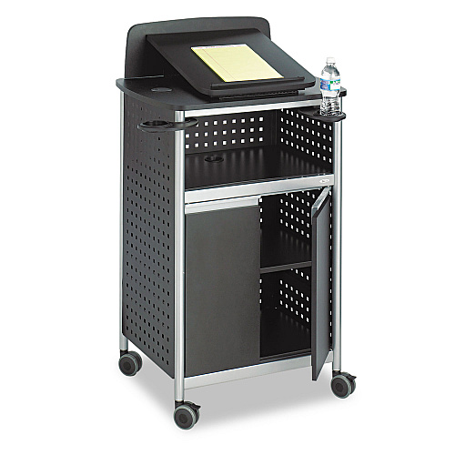 Safco Scoot Multipurpose Mobile Lectern, 28.75 x 22 x 49.75, Black/Silver (8922BL)