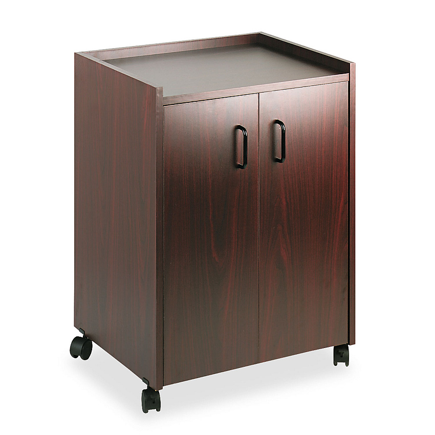 Safco Mobile Refreshment Center, Engineered Wood, 3 Shelves, 23" x 18" x 31", Mahogany (8953MH)