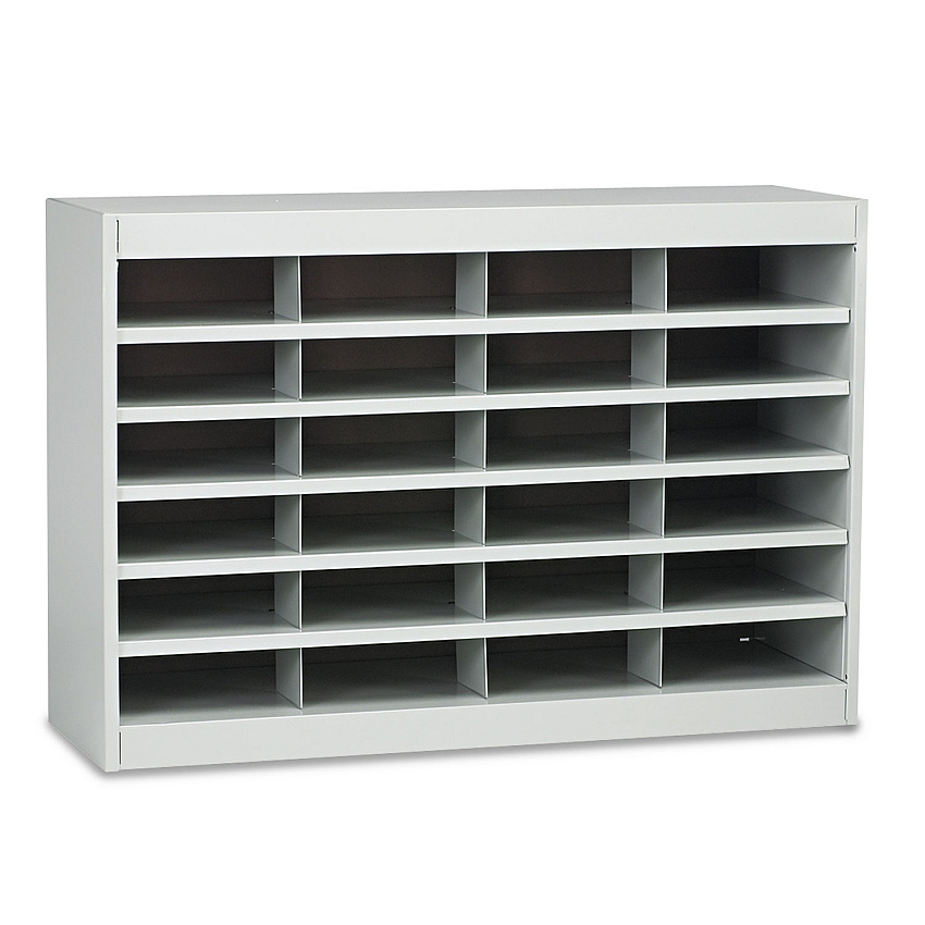 Safco Steel/Fiberboard E-Z Stor Sorter, 24 Compartments, 37.5 x 12.75 x 25.75, Gray (9211GRR)