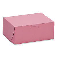 SCT Pink One-Piece Non-Window Bakery Box, 7 x 5 x 3, Pink, Paper, 250/Carton (0813)