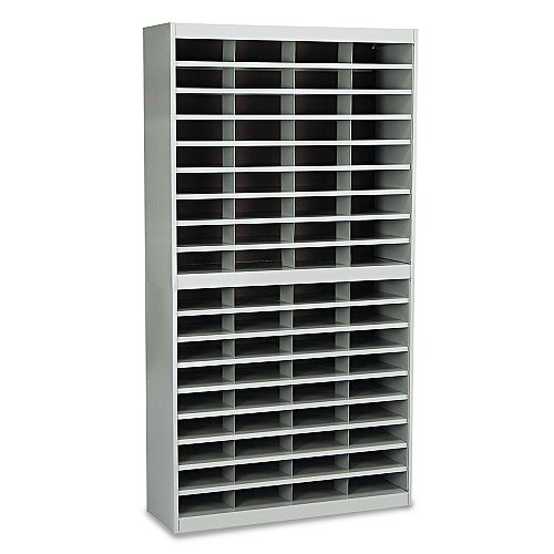 Steel/fiberboard E-z Stor Sorter, 72 Compartments, 37.5 X 12.75 X 71, Gray