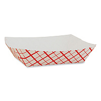 SCT Paper Food Baskets, 6 oz Capacity, 4.29 x 2.85 x 1.09, Red/White, Paper, 1,000/Carton (0405)