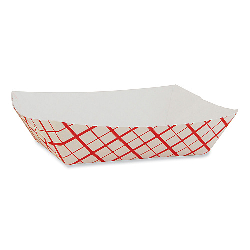 SCT Paper Food Baskets, 6 oz Capacity, 4.29 x 2.85 x 1.09, Red/White, Paper, 1,000/Carton (0405)