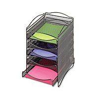 Safco Onyx Stackable Literature Organizer, Five-Drawer, 10.25 x 12.75 x 15.25, Black (9432BL)