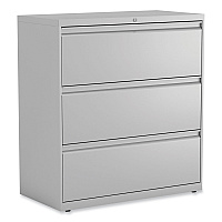 Alera Lateral File, 3 Legal/Letter/A4/A5-Size File Drawers, Light Gray, 36