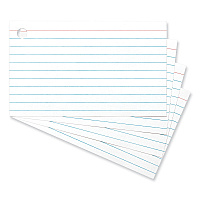 Universal Ring Index Cards, Ruled, 3 x 5, White, 100/Pack (UNV47300)