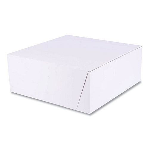 SCT White One-Piece Non-Window Bakery Boxes, Standard, 10 x 10 x 4, White, Paper, 100/Bundle (1573)
