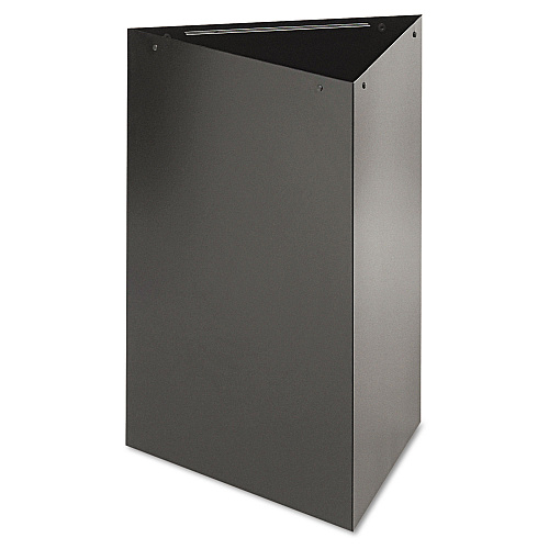 Safco Trifecta Waste Receptacle, 26" High Base, 15 gal, Steel, Black (9550BL)
