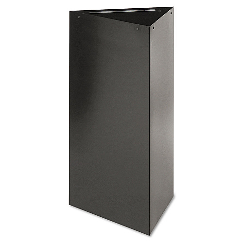 Safco Trifecta Waste Receptacle, 34" High Base, 19 gal, Steel, Black (9552BL)