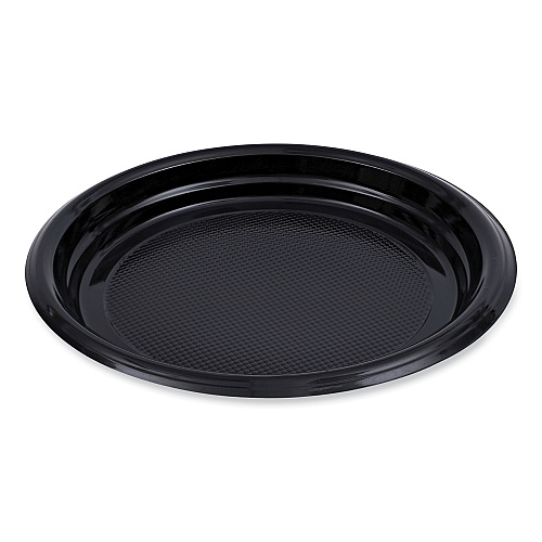 Boardwalk&reg; Hi-Impact Plastic Dinnerware Plate, 9" Dia, 500 Plates (BWKPLTHIPS9BL)