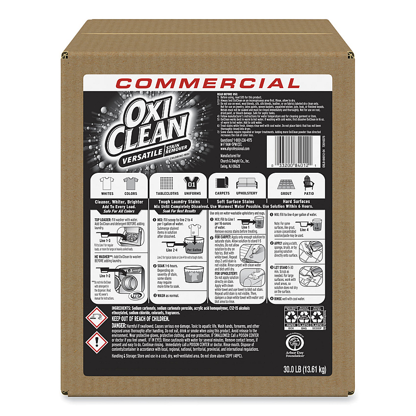 OxiClean Stain Remover, Regular Scent, 30 lb Box (3320084012)