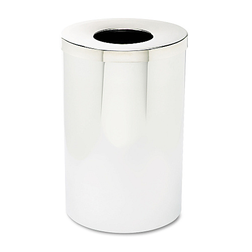 Safco Reflections Receptacles, 35 gal, Steel, Chrome (9695)
