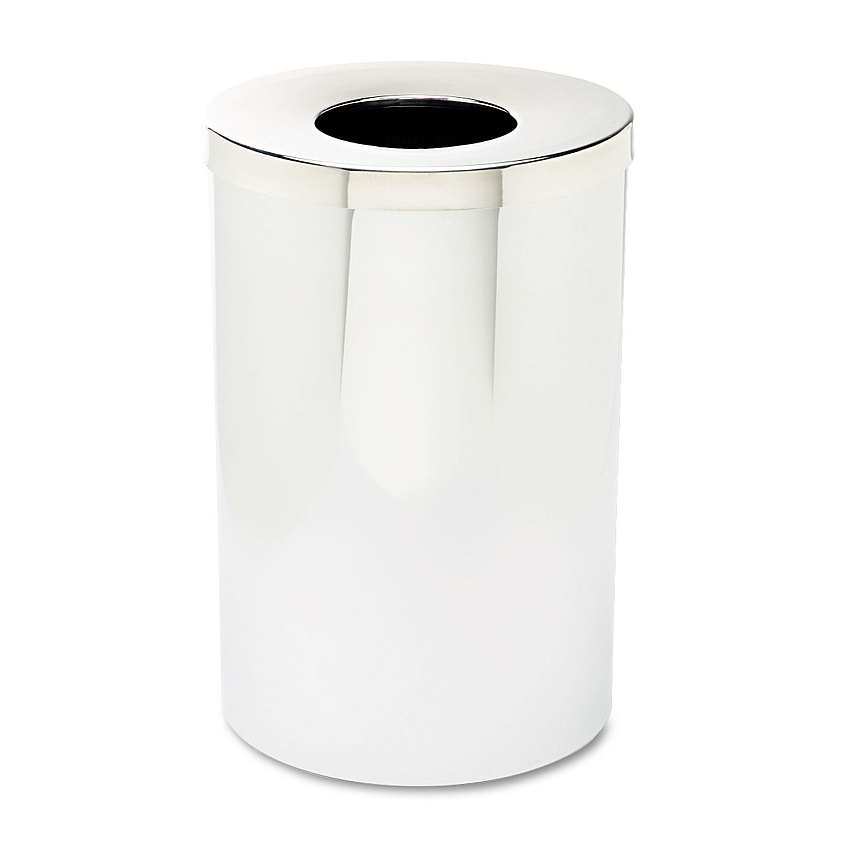 Safco Reflections Receptacles, 35 gal, Steel, Chrome (9695)