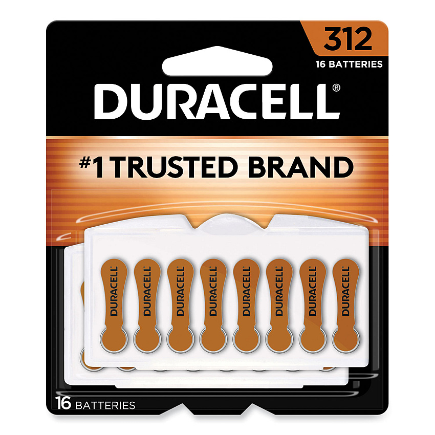 Duracell Hearing Aid Battery, #312, 16/Pack (DA312B16ZM09)
