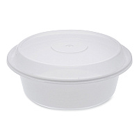 Pactiv Newspring VERSAtainer Microwavable Containers, Round, 32 oz, 7 x 7 x 2.75, White/Clear, Plastic, 150/Carton (NC729)