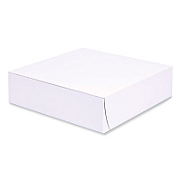 SCT Bakery Boxes, Standard, 9 x 9 x 2.5, White, Paper, 250/Carton (1553)